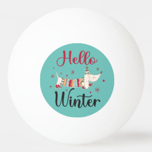 Cute ice skating dog ping pong ball