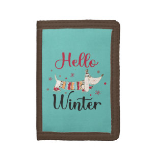 Cute ice skating dog tri-fold wallet
