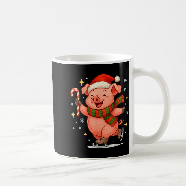 Cute Ice Skating G Funny Santa Christmas Holiday  Coffee Mug (Right)