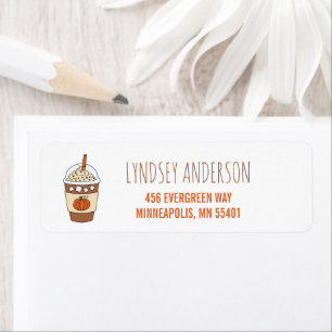 Cute Iced Pumpkin Latte Fall Return Address Label