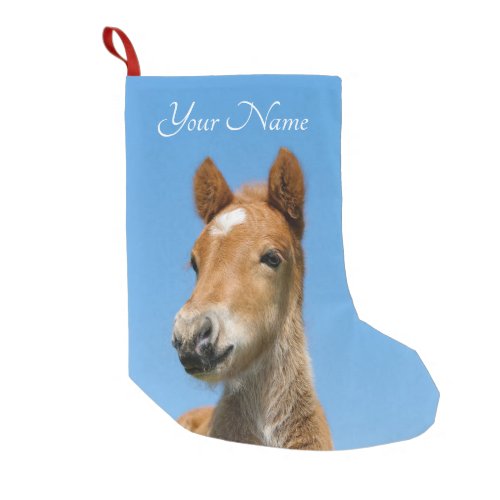 Cute Icelandic Horse Foal Pony Head Front _ Name _ Small Christmas Stocking