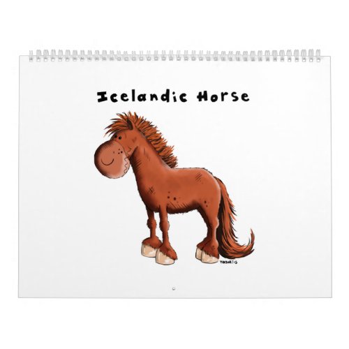 Cute Icelandic Horse _ Horses _ Cartoon _ Gift Calendar