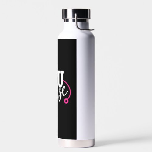 Cute Icu Nurse Pink Stethoscope Intensive Care Uni Water Bottle