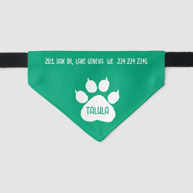 Cute Identity Personalized Cat or Dog's  Pet Bandana Collar (Front)