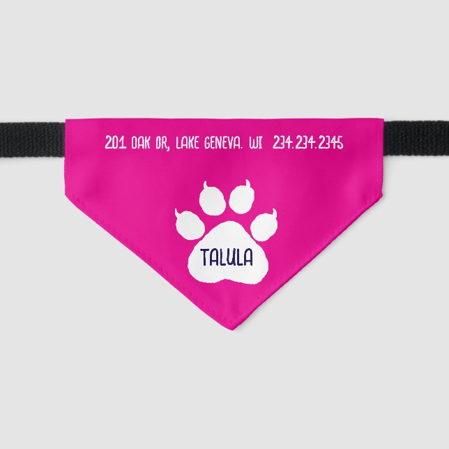 Cute Identity Personalized Cat or Dog's  Pet Bandana Collar (Front)
