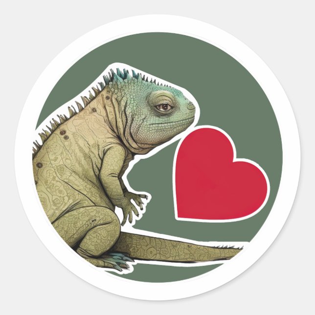 Cute Iguana  Classic Round Sticker (Front)