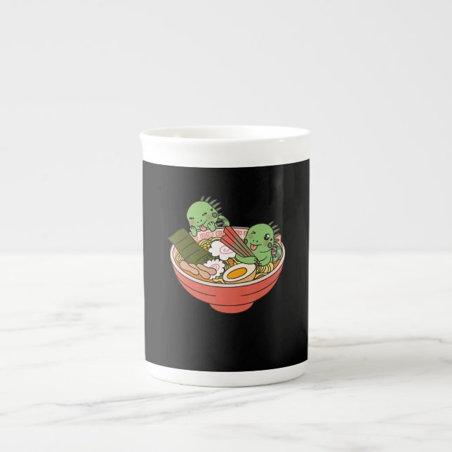 Cute Iguana Ramen Funny Pet Present Bone China Mug (Front)