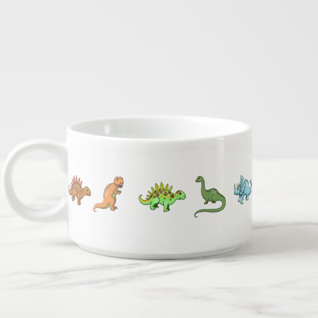 Cute Illustrated Dinosaurs Bowl (Right)