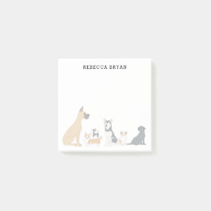 Cute Illustrated Dog Breeds Personalized Post-it Notes