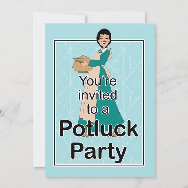 Cute Illustrated Potluck Invitation (Front)