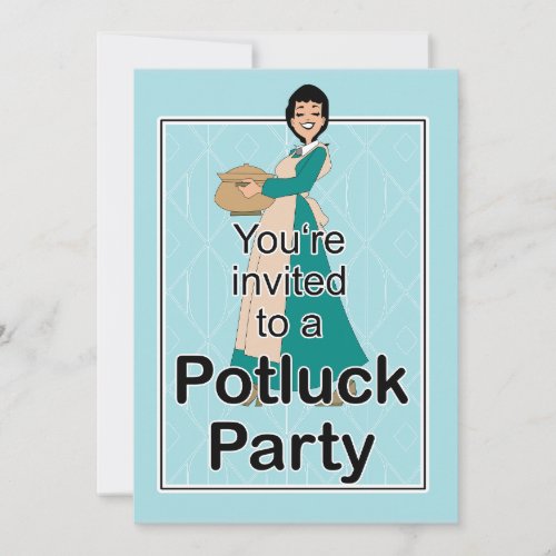 Cute Illustrated Potluck Invitation
