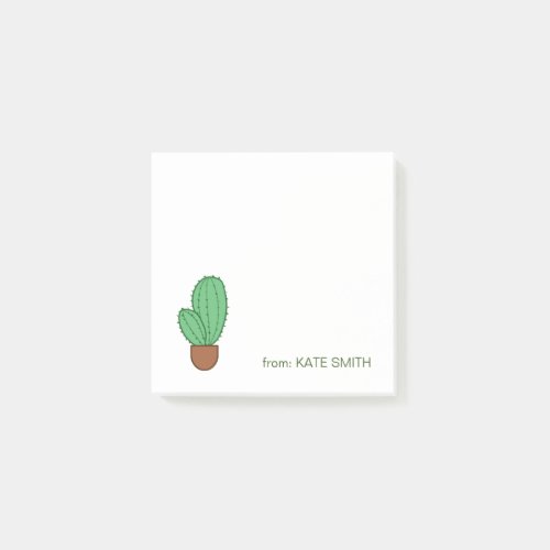 Cute Illustrated Pots of Succulents and Cactus Post_it Notes