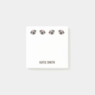Cute Illustrated Pug Paw Post-it Notes