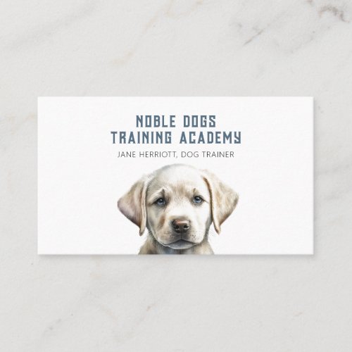 Cute Illustrated Puppy Dog Trainer Business Card