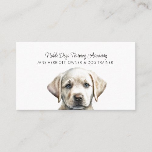 Cute Illustrated Puppy Dog Trainer Business Card