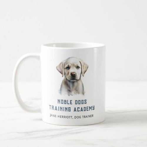 Cute Illustrated Puppy Dog Trainer Business Card Coffee Mug