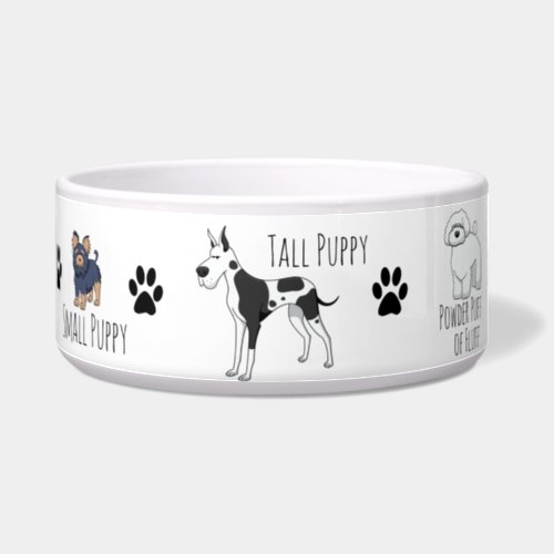 Cute Illustrated Puppy Dogs Poem Bowl