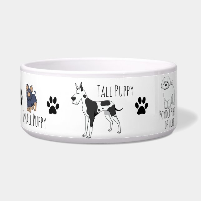 Cute Illustrated Puppy Dogs Poem Bowl (Left)