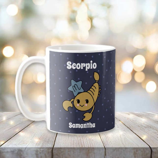 Cute Illustrated Scorpio Zodiac Personalized Coffee Mug (Cute Illustrated Scorpio Zodiac Personalized Coffee Mug
)