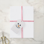 Cute Illustrated Snowman Face Christmas Gift Tags<br><div class="desc">Hand drawn snowman face on custom gift tag; edit the backer color and all of the text. Original illustration by Becky Nimoy.</div>