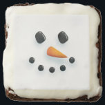 Cute Illustrated Snowman Face Christmas Holiday Brownie<br><div class="desc">Hand drawn snowman face on sweet treat; transfer to any treat or product! Original illustration by Becky Nimoy.</div>