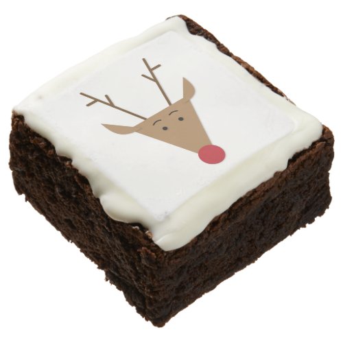 Cute Illustrated Snowman Face Christmas Holiday Brownie