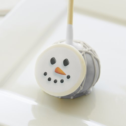 Cute Illustrated Snowman Face Christmas Holiday Cake Pops