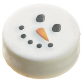 Cute Illustrated Snowman Face Christmas Holiday Chocolate Covered Oreo (Angled)