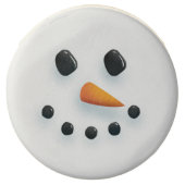 Cute Illustrated Snowman Face Christmas Holiday Chocolate Covered Oreo (Front)