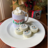 Cute Illustrated Snowman Face Christmas Holiday Chocolate Covered Oreo