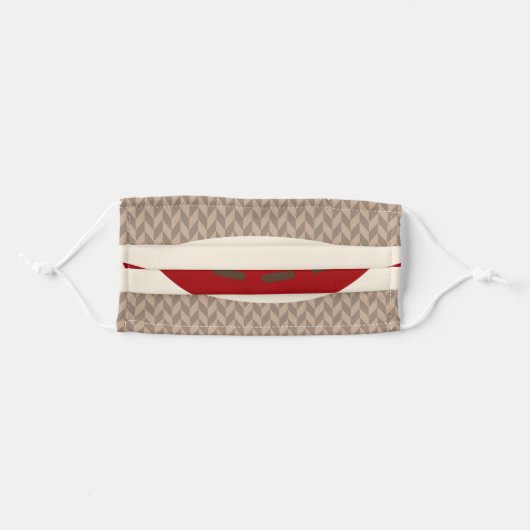 Cute Illustrated Sock Monkey Smile Cloth Face Mask (Front, Folded)