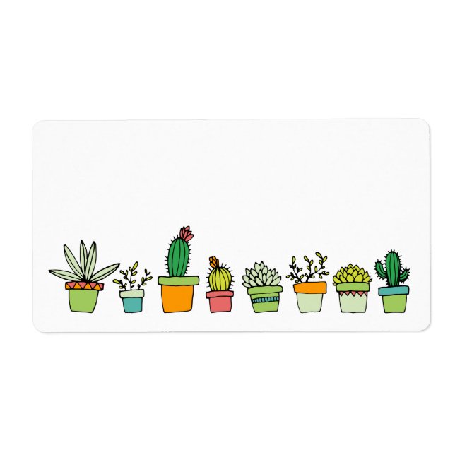 Cute Illustrated Succulent Garden Label (Front)