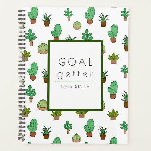 Cute Illustrated Succulents and Cactus Planner