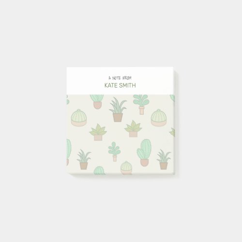 Cute Illustrated Succulents and Cactus Post_it Notes