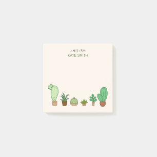 Cute Illustrated Succulents and Cactus Post-it Notes