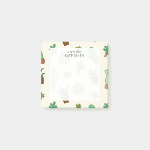 Cute Illustrated Succulents and Cactus Post-it Notes