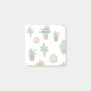 Cute Illustrated Succulents and Cactus Post-it Notes