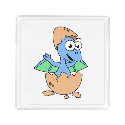 Cute Illustration Of A Baby Pterodactyl Hatching Acrylic Tray