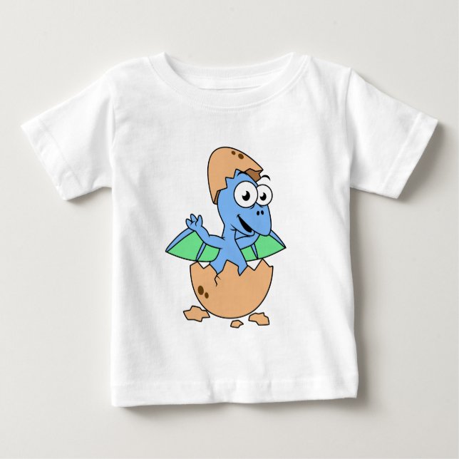 Cute Illustration Of A Baby Pterodactyl Hatching. Baby T-Shirt (Front)