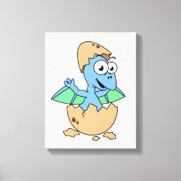 Cute Illustration Of A Baby Pterodactyl Hatching. Canvas Print