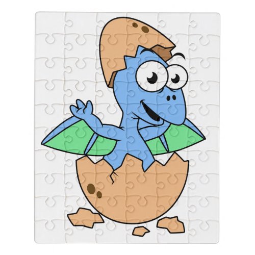 Cute Illustration Of A Baby Pterodactyl Hatching Jigsaw Puzzle