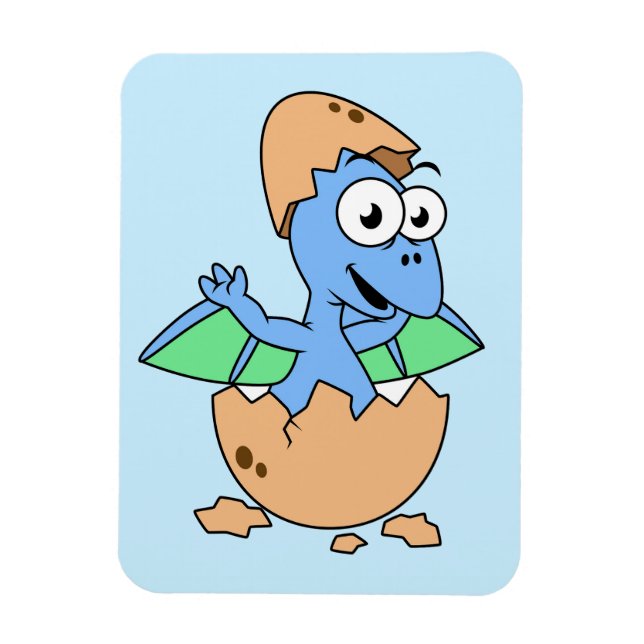 Cute Illustration Of A Baby Pterodactyl Hatching. Magnet (Vertical)