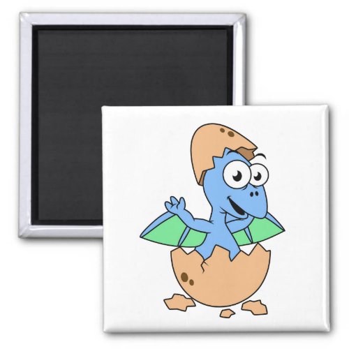 Cute Illustration Of A Baby Pterodactyl Hatching Magnet
