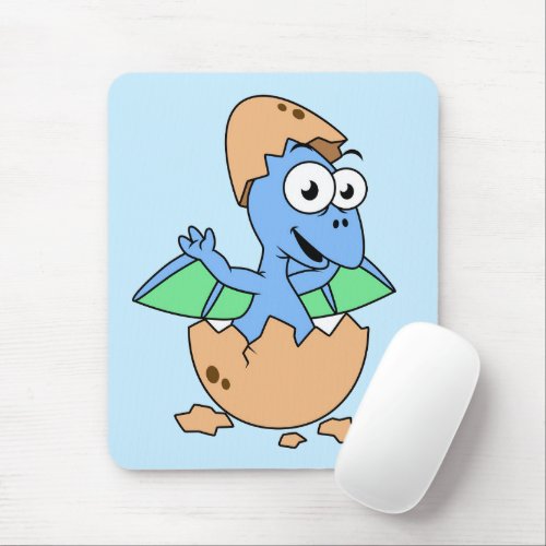 Cute Illustration Of A Baby Pterodactyl Hatching Mouse Pad