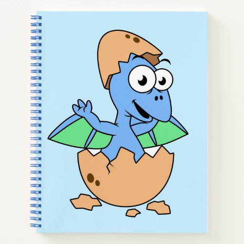 Cute Illustration Of A Baby Pterodactyl Hatching Notebook