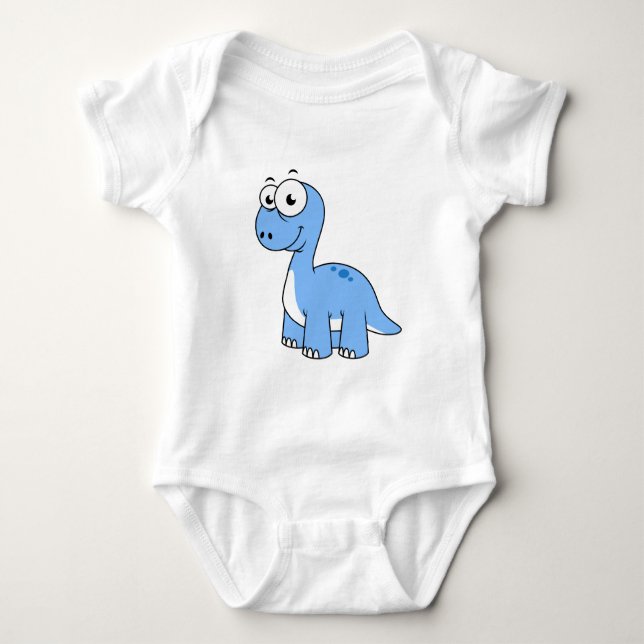 Cute Illustration Of A Brontosaurus. Baby Bodysuit (Front)