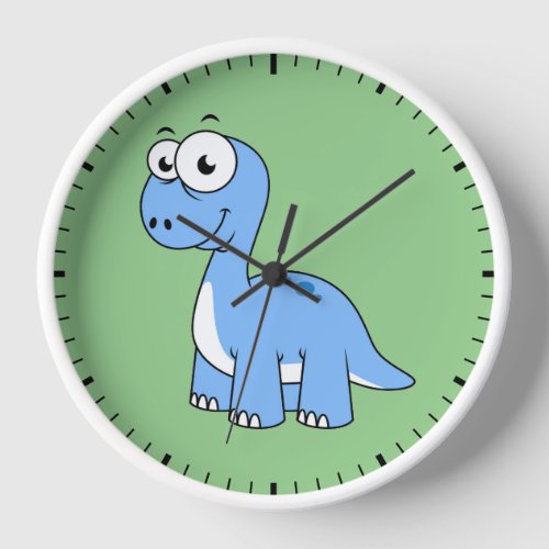 Cute Illustration Of A Brontosaurus Clock