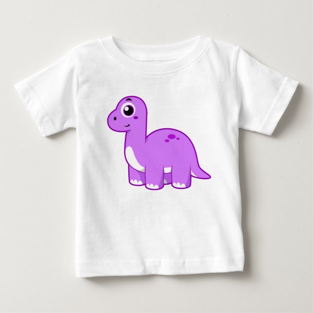 Cute Illustration Of A Brontosaurus Dinosaur. Baby T-Shirt (Front)