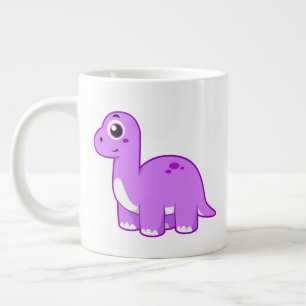 Cute Illustration Of A Brontosaurus Dinosaur. Giant Coffee Mug