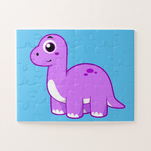 Cute Illustration Of A Brontosaurus Dinosaur Jigsaw Puzzle